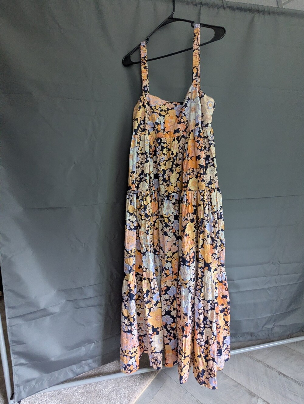 Free People Park Slope Floral Flowy Maxi Cotton Dress (Size Small, Fits Larger) - Picture 7 of 10